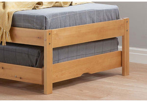 Birlea Buxton Pine & White Wooden Guest Bed w/ Comfort Care Mattress Single (5698005401766)