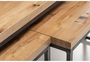 Julian Bowen Brooklyn Solid Oak & Gunmetal Coffee Table (5644575768742)