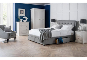 Julian Bowen Fullerton 4 Drawer Fabric Upholstered Bed 4FT6 Double 5FT King Size (5641646571686)