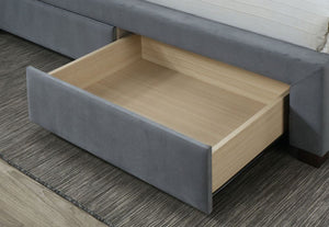 Birlea Hope Grey Velvet 4 Drawer Upholstered Fabric Bed 4FT6 Double and 5FT King (5597387194534)
