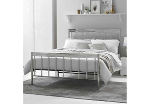 LPD Furniture Bellini Silver Metal Bed 4FT6 Double 5FT King Size (6556890333358)