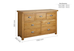 Birlea Woburn Oak/Oak Veneers 3 Over 2 Drawer,4 Drawer and 4 Over 3 Drawer Chest (5785513590950)