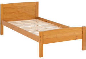 Seconique Amber Antique Pine White Solid Pine Wooden Bed 3FT Single 4FT6 Double (5669203017894)