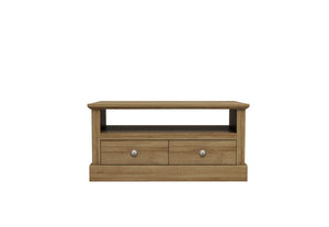 LPD Devon Oak/White, Oak/Charcoal & Oak 2 Drawer Coffee Table (6169198395566)