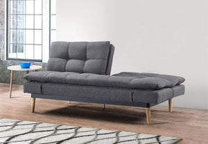 Birlea Squish Grey Polyester 3 Seater Upholstered Fabric Sofa Bed (5596117958822)