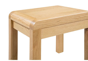 Julian Bowen Curve Waxed Oak 2 Drawer Dressing Table & Stool (5805842989222)