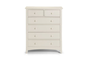 Julian Bowen Cameo Stone White and Dove Grey Solid Pine 4 + 2 Drawer Chest (5641848258726)