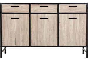 Seconique Warwick Oak Effect Veneer with Black Sideboard (5759421874342)