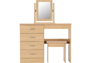 Seconique Nevada Grey, Oyster, Sonoma Oak and White 4 Drawer Dressing Table Set (5769105014950)