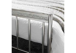 LPD Furniture Bellini Silver Metal Bed 4FT6 Double 5FT King Size (6556890333358)