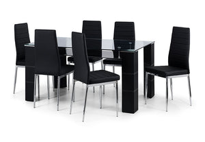 Julian Bowen Greenwich tempered glass with Steel Dining Table (5805882081446)