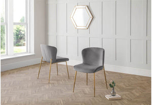 Julian Bowen Harper Dusky Pink, Grey & Blue Velvet Set of 6 Dining Chairs (7582868406446)