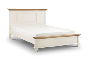 Julian Bowen Portland Stone White with Light Oak Wooden Bed 4FT6 Double 5FT King (5644864356518)