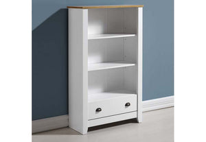 Seconique Ludlow White with Oak Lacquer Bookcase (5747483607206)