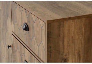 Seconique Ottawa Medium Oak Effect with Black 1 Door 3 Drawer Sideboard (5759165497510)