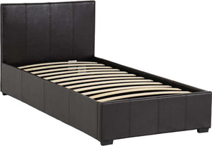 Seconique Waverley Black Faux Upholstered Fabric Bed 3FT Single 4FT6 Double (6328399331502)