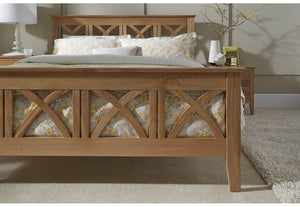 Serene Maiden Oak Wooden Bed 3FT Small Double 4FT6 5FT King 6FT (6678455713966)