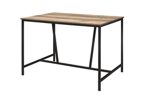 Birlea Urban Rustic Wood Effect with Black Metal Frame Dining Table & Bench Set (5596113698982)