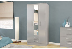 Birlea Lynx High Gloss 3 Door 2 Drawer with Mirror (5600565919910)