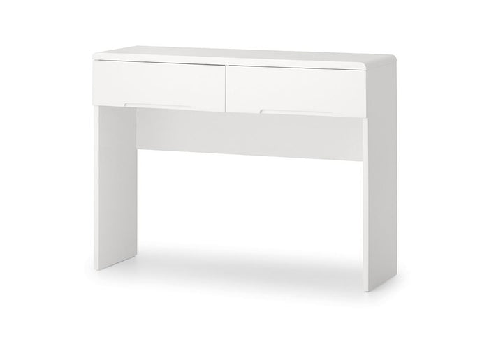 Julian Bowen Manhattan White High Gloss 2 Drawer Dressing Table
