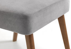 Julian Bowen Huxley Walnut and Dusk Grey Chenille Dining Chair (5635501195430)