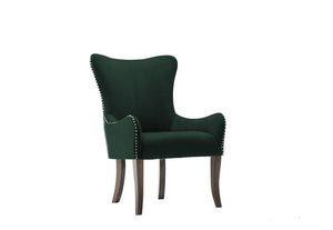 Birlea Ellis Wingback Green, Grey and Midnight Blue Upholstered Fabric Chair (5600657506470)