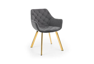 Julian Bowen Lorenzo Grey & Blue Velvet Cantilever Dining Chair (7582899175598)