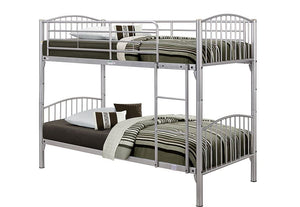 Birlea Corfu Silver Metal Bunk Bed with Fixed Ladder (5629793468582)