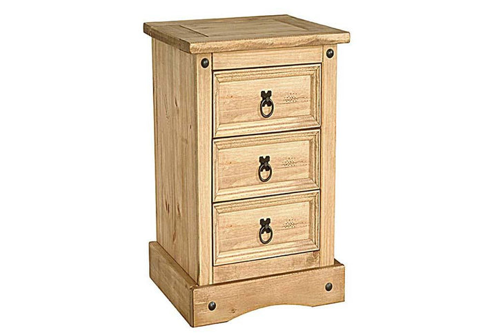 Heartlands Corona Light Pine 3 Drawer Bedside Table/ Nightstand/ Bedside Cabinet
