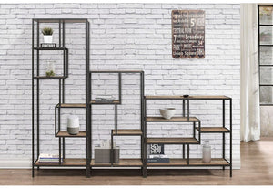 Birlea Urban Rustic Wood Effect with Black Metal Frame Medium Shelving Unit (5596190539942)