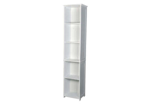 LPD Furniture Alaska White and Grey Wooden Tall Storage Cabinet (6113106526382)