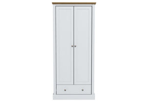 LPD Devon Oak/White, Oak/Charcoal & Oak 2 Door 1 Drawer Wardrobe (6169289556142)