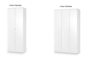 Julian Bowen Manhattan White High Gloss 2 Door and 3 Door Wardrobe (6570247028910)