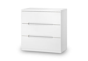 Julian Bowen Manhattan White 3 Drawer 3 + 2 Drawer 5 Drw Tall 6 Drw Wide Chests (5642834182310)