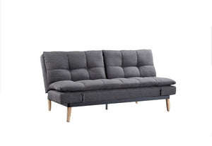 Birlea Squish Grey Polyester 3 Seater Upholstered Fabric Sofa Bed (5596117958822)