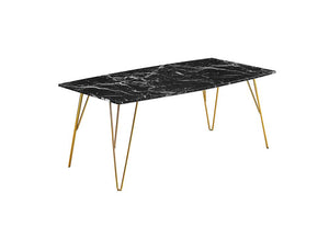 LPD Furniture Fusion Black, White and Wood Marble Coffee Table (6169573130414)