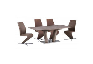 Heartlands Geneva Chrome with Black Brown & White PU Dining Chairs (7485990109358)
