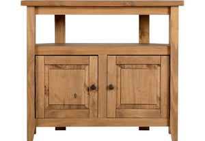 Seconique Salvador Distressed Waxed Pine Tile Top Corner TV Unit (5759289524390)