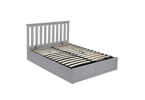 LPD Furniture Oxford Grey & White Wooden Ottoman Bed 4FT6 Double, 5FT King Size (6164260782254)