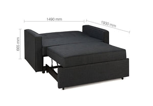 Birlea Otto Grey Upholstered Fabric Pull Out and Fold Down Sofa Bed (5596117827750)
