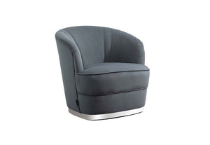 Birlea Cleo Grey and Midnight Blue Upholstered Fabric Accent Chair (5782472556710)