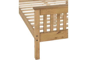 Seconique Monaco Distressed Waxed Pine High Foot End Wooden Bed 5FT King Size (5748201291942)