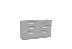 Lynx Grey Gloss Bedroom Furniture Wardrobe Chest Bedside by Birlea (6771306594478)
