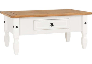 Seconique Corona Grey and White and Distressed Waxed Pine 1 Drw Coffee Table (5762068218022)