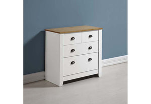 Seconique Ludlow Grey and White with Oak Lacquer 2 Plus 2 Drawer Chest (5774969733286)