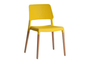 LPD Furniture Riva Black, Grey,White, Yellow Plastic & Beech Dining Dining Chair (6074518995118)