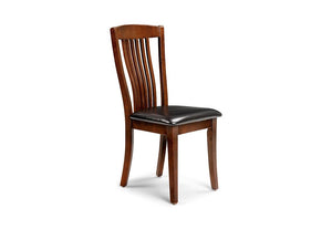 Julian Bowen Canterbury Mahogany and Brown Faux Leather Dining Chair (5633539178662)
