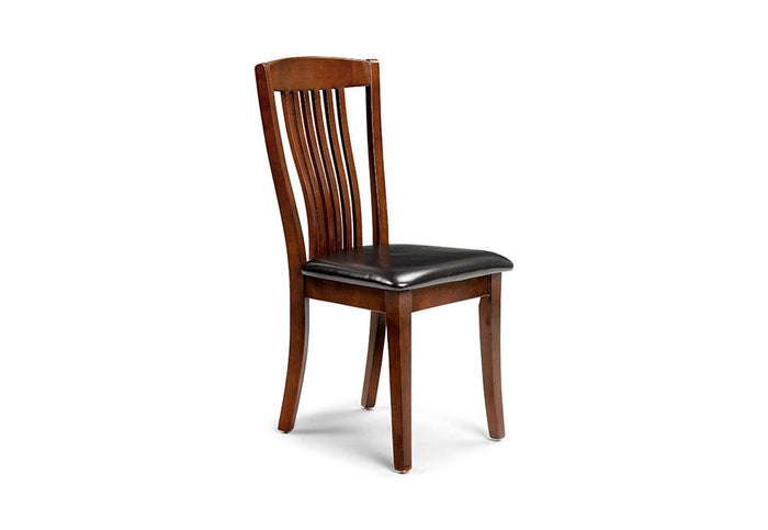 OSD Canterbury Mahogany and Brown Faux Leather Dining Chair (Set of 2)