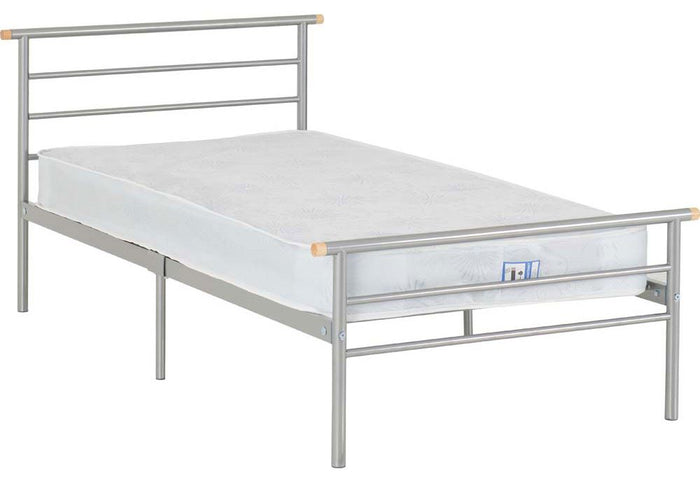 Seconique Orion Silver Metal Bed 3FT Single 4FT Small Double 4FT6 Double