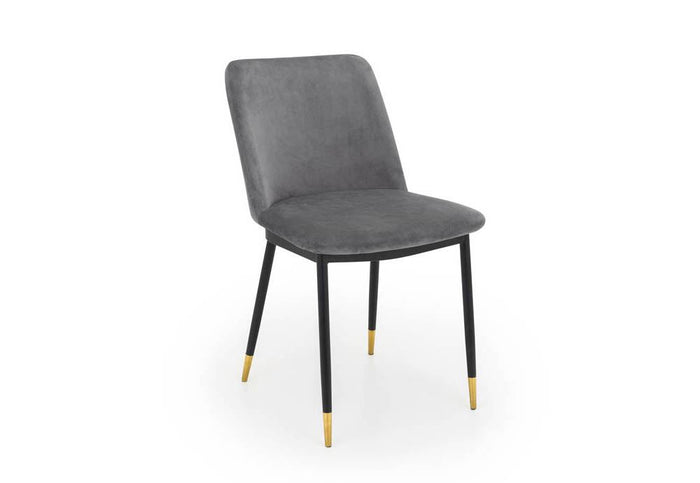 Julian Bowen Delaunay Grey, Blue, Mustard & Dusky Pink Velvet Dining Chair